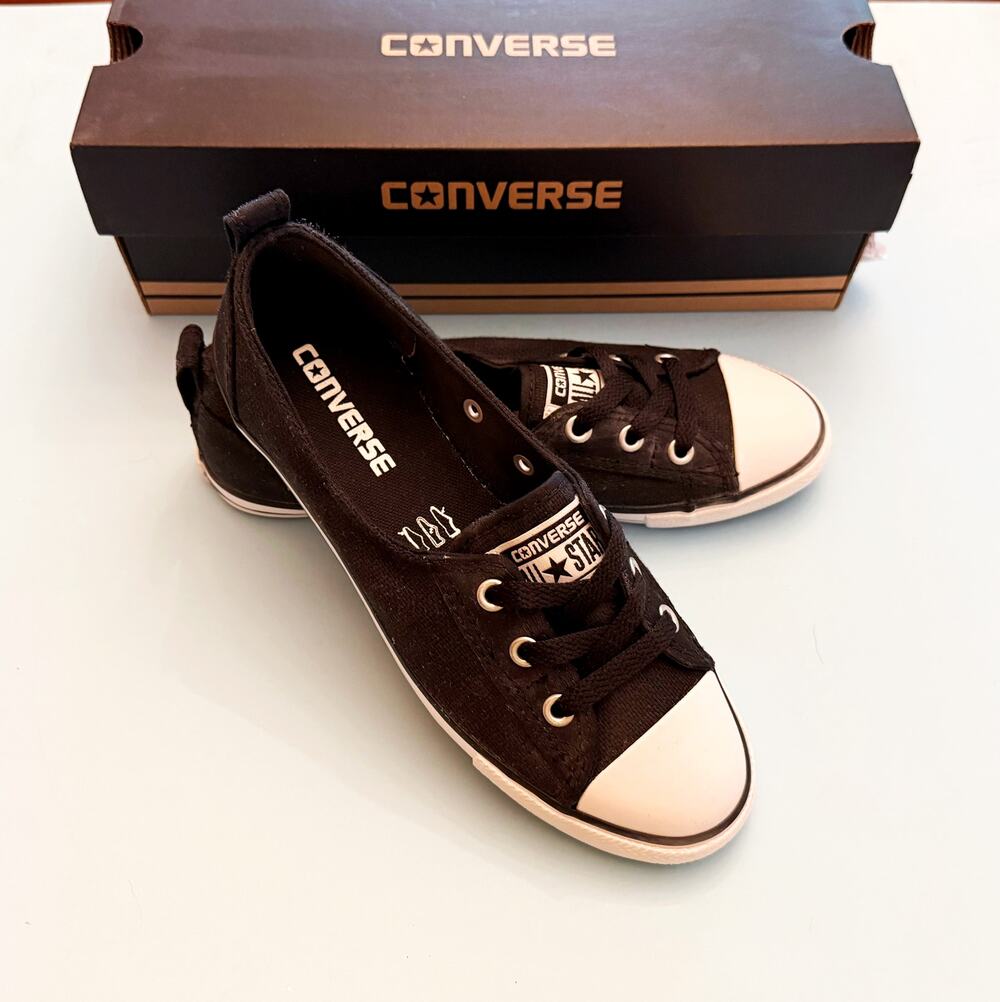 NIB Converse CTAS Ballet Lace Slip Black Sneakers Women’s 6 551655F